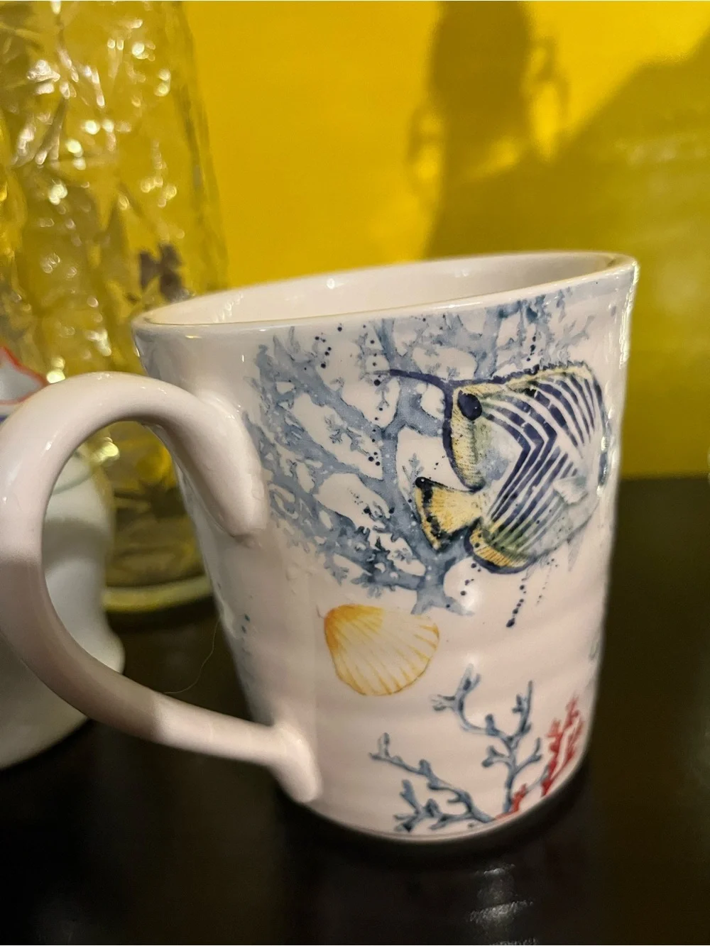 Pier 1 Ironstone Sea Life oversized mug